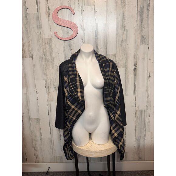 Dilay Moda Plaid Open Front Cardigan Jacket Size Small - Picture 1 of 5